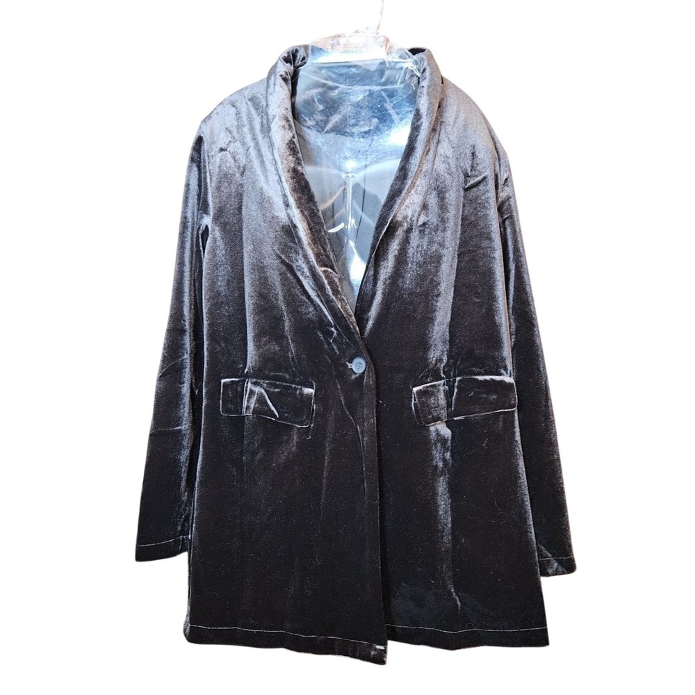 NWT Brown Velvet Blazer Jacket Small Chocolate Velour Dark Academia Professional